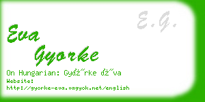 eva gyorke business card